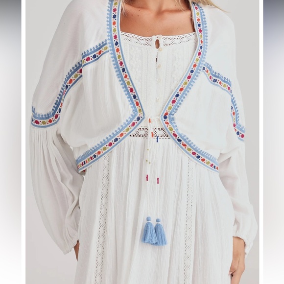 Carnival Embroidered Detail Bolero Jacket by Talisman the Label White S - Picture 2 of 9